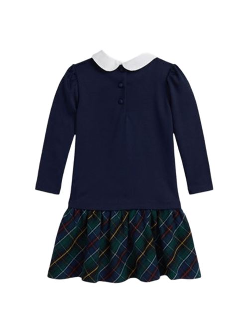 Abito da bambina con gonna a quadri, colore cruise navy. POLO RALPH LAUREN | 312979049001